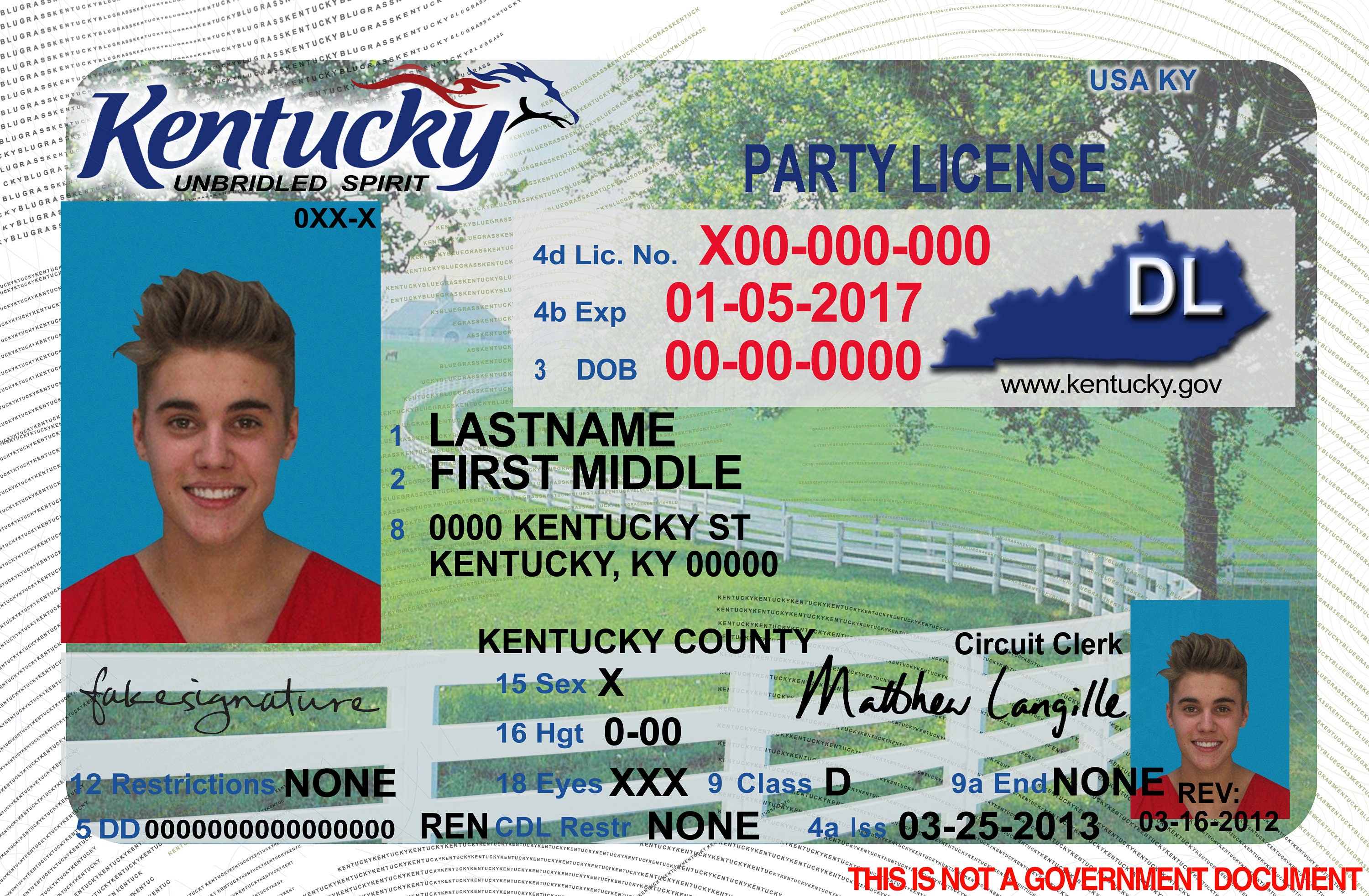 Kentucky Fake Id Templates