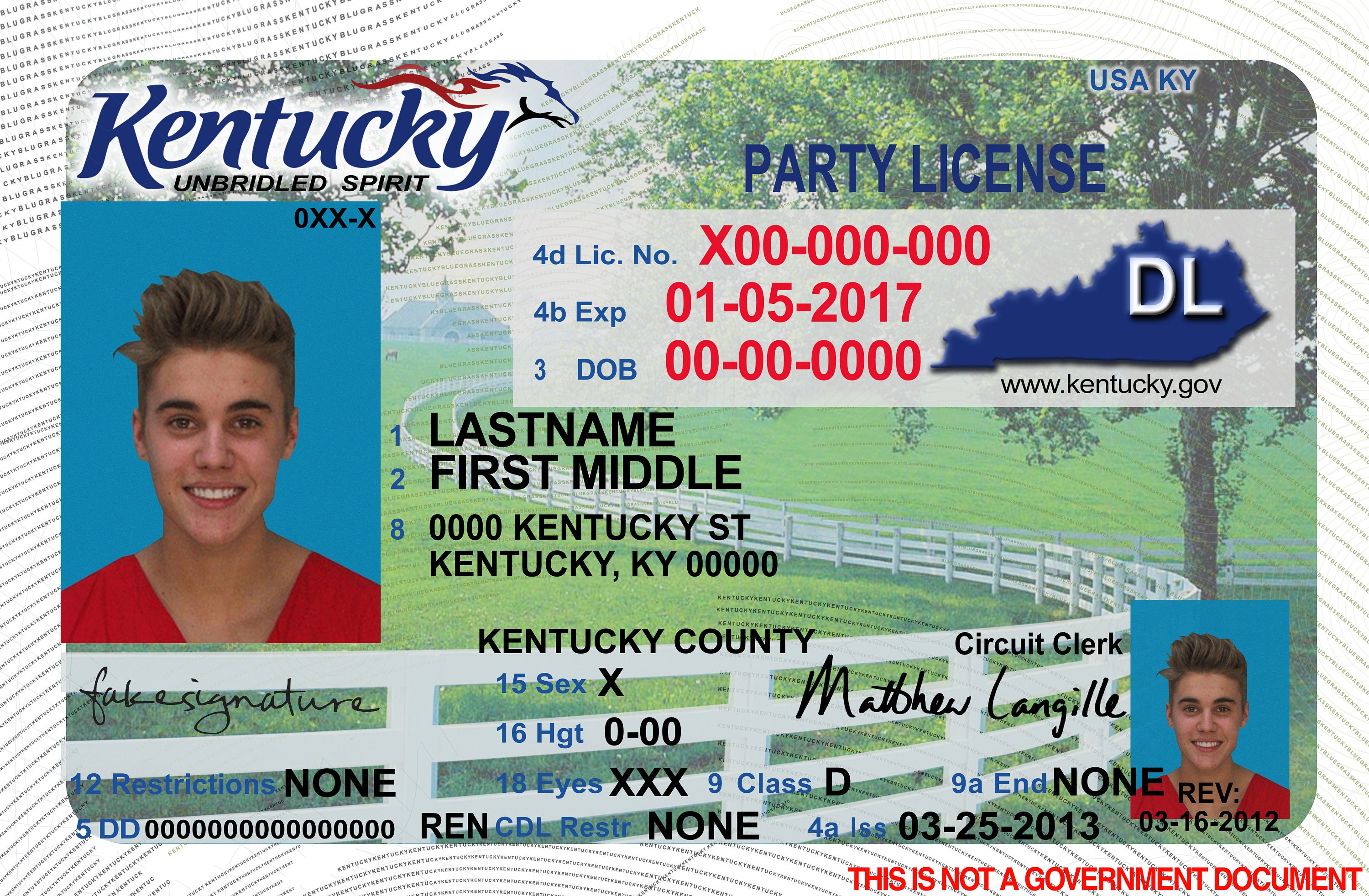 Kentucky Scannable fake id