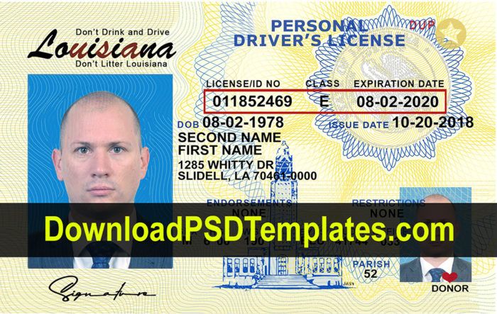 Louisiana Fake Id Templates