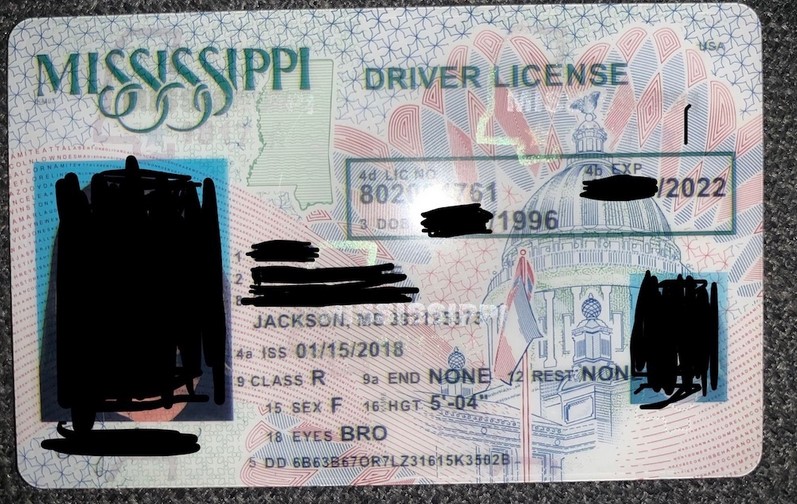 Mississippi Scannable fake id