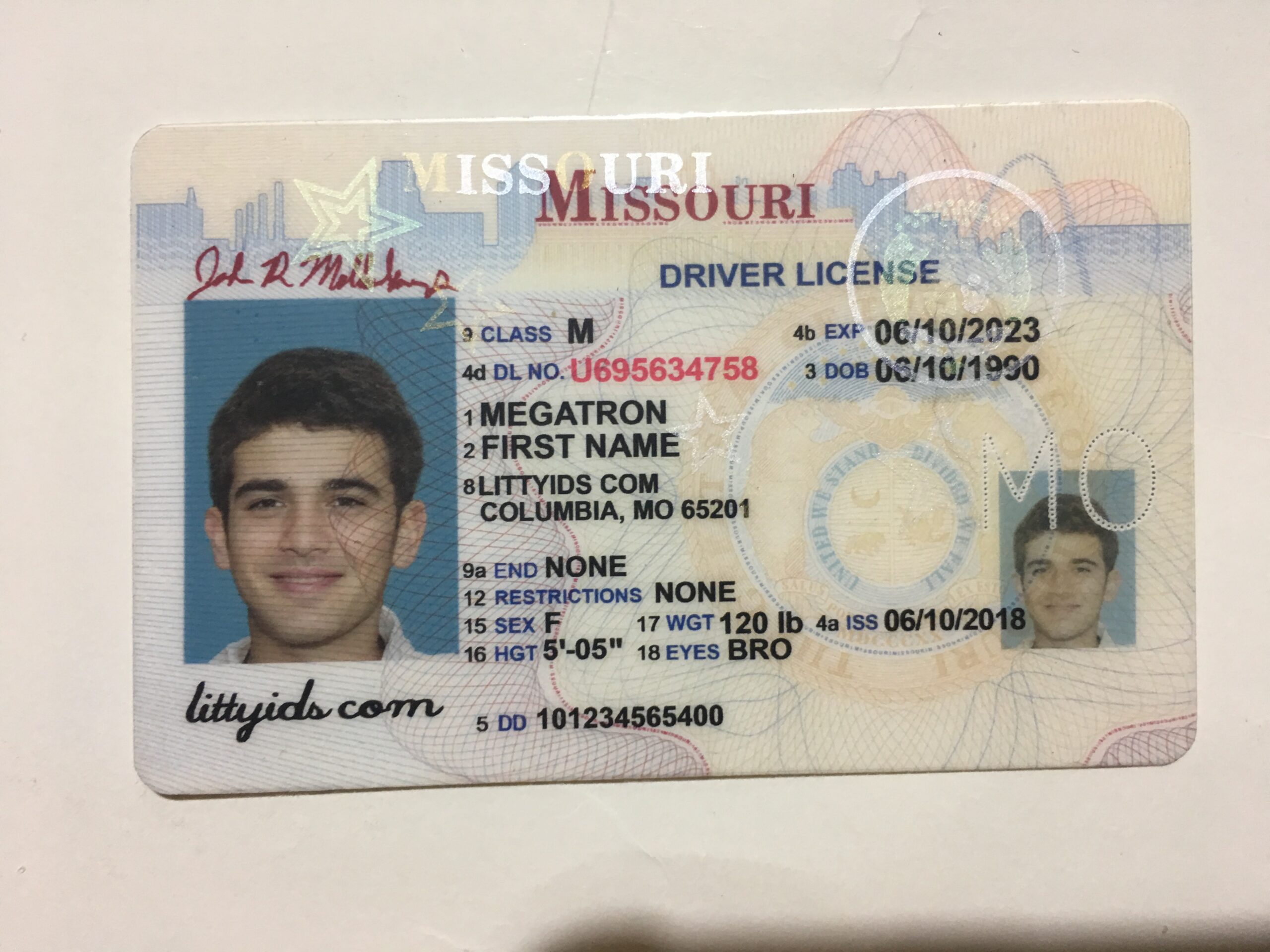 missouri fake id vs real