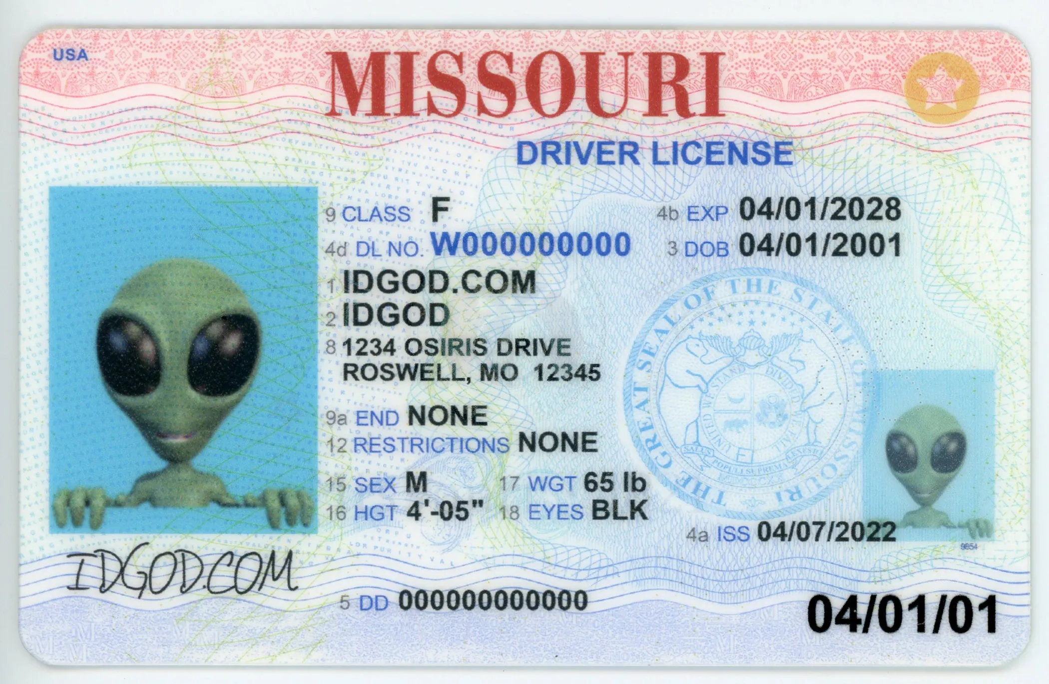 missouri fake id vs real