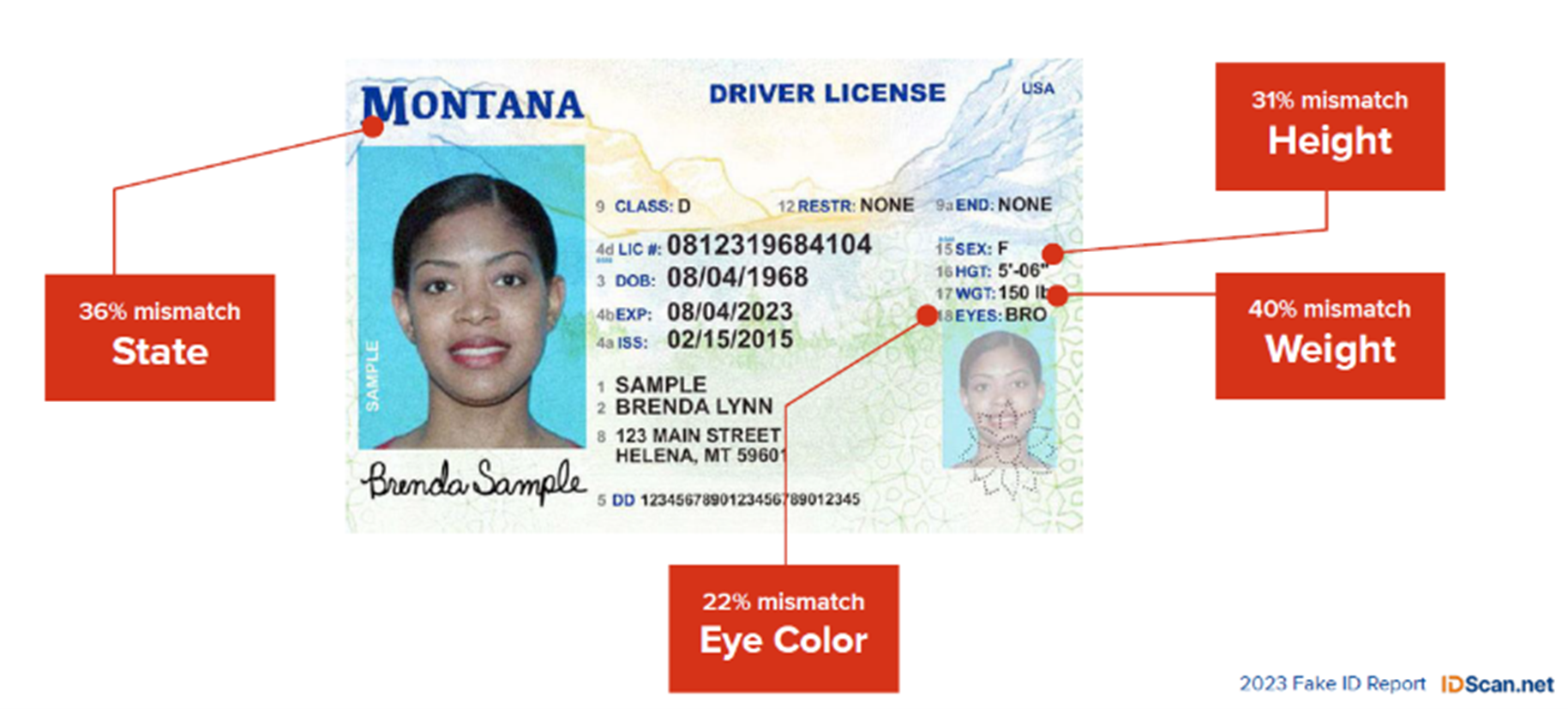 most common fake id states