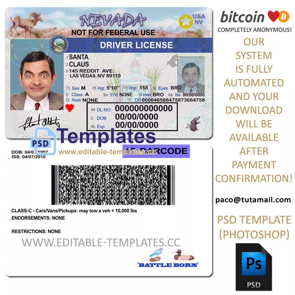 Nevada Fake Id Templates