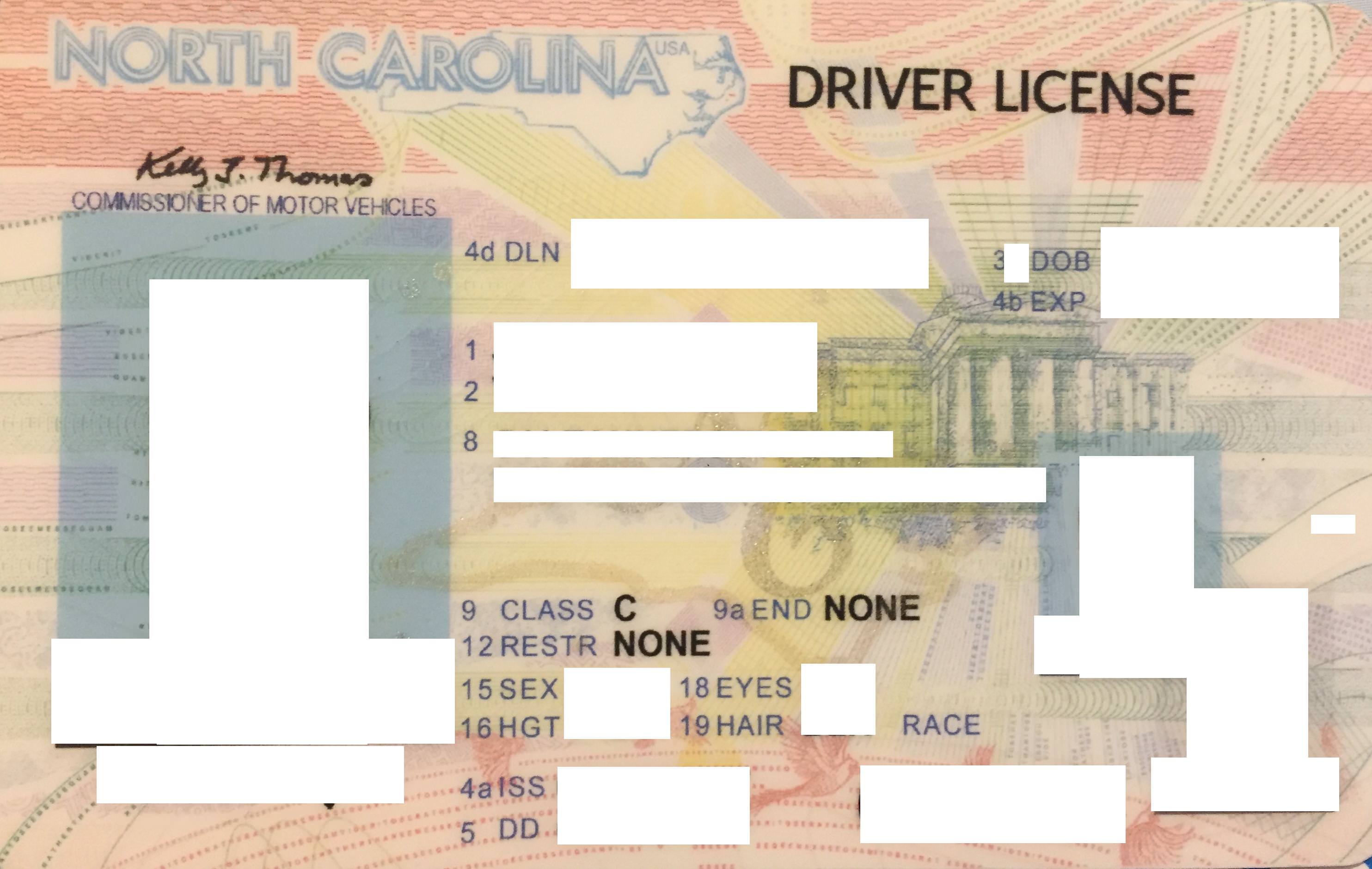 North Carolina Scannable Fake Id Front And Back