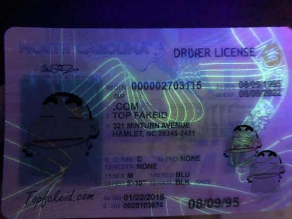 North Carolina Scannable Fake Id Front And Back