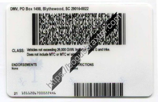 Order South Carolina Scannable Fake Id