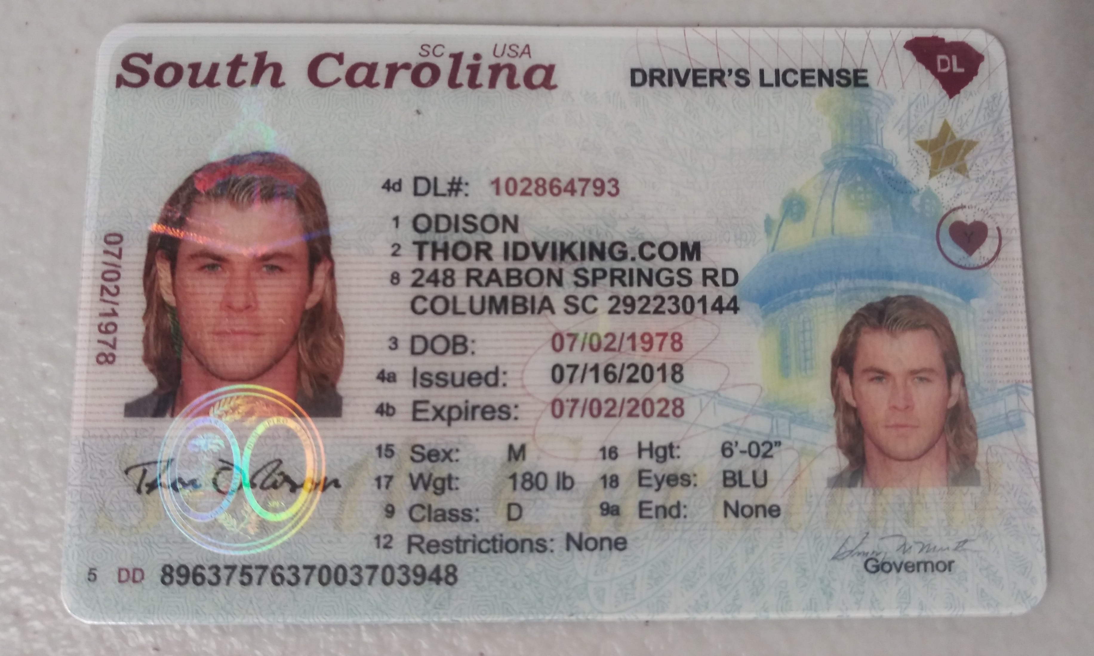 south carolina fake id