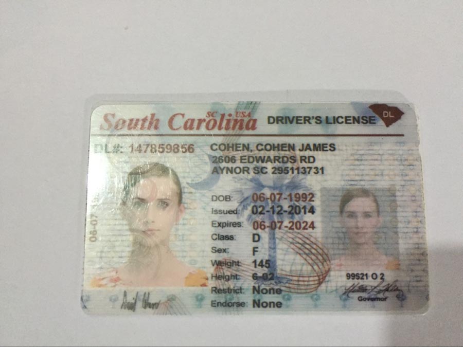 South Carolina Scannable Fake Id Maker