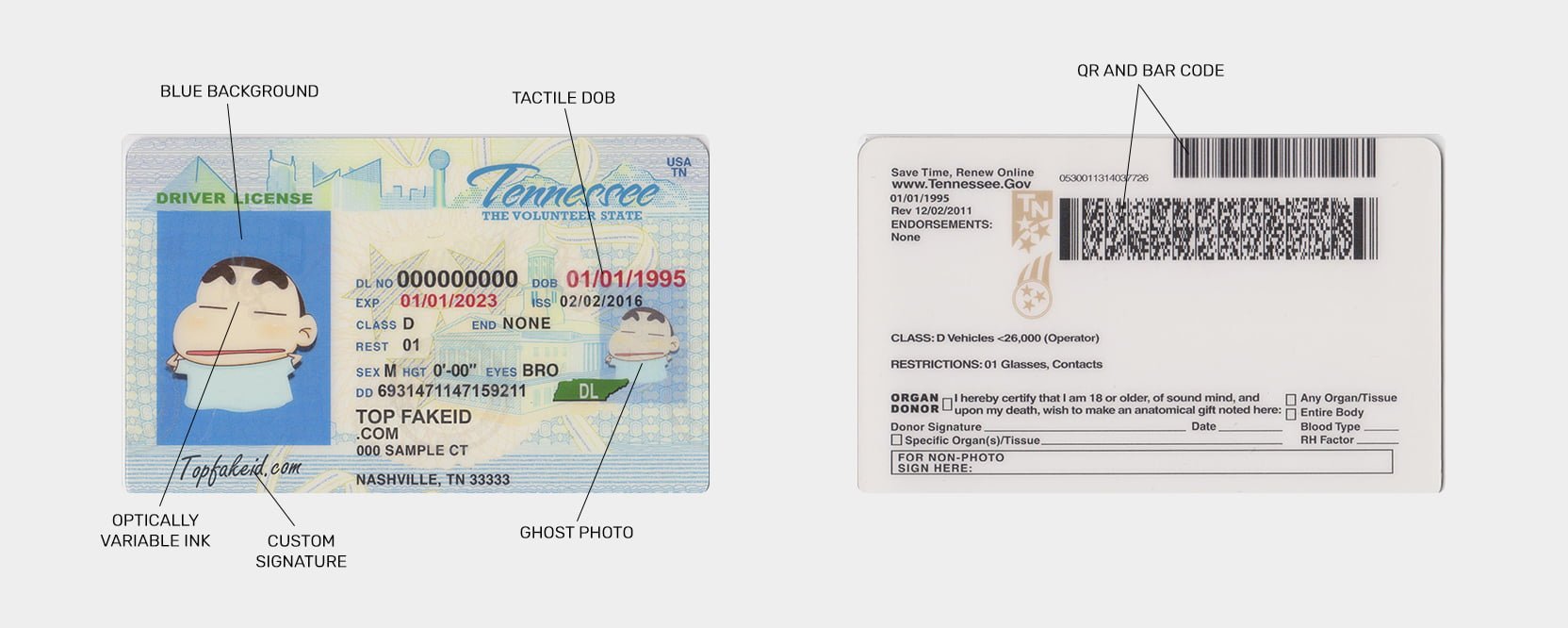 Tennessee Fake Id Front And Back
