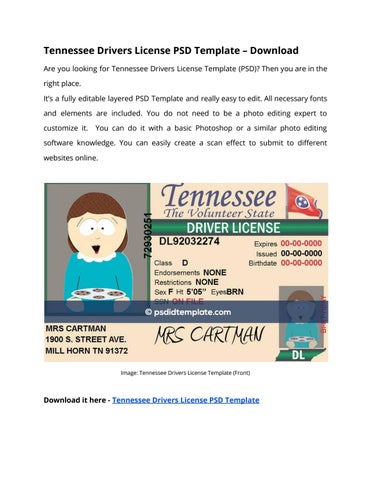 Tennessee Fake Id Templates