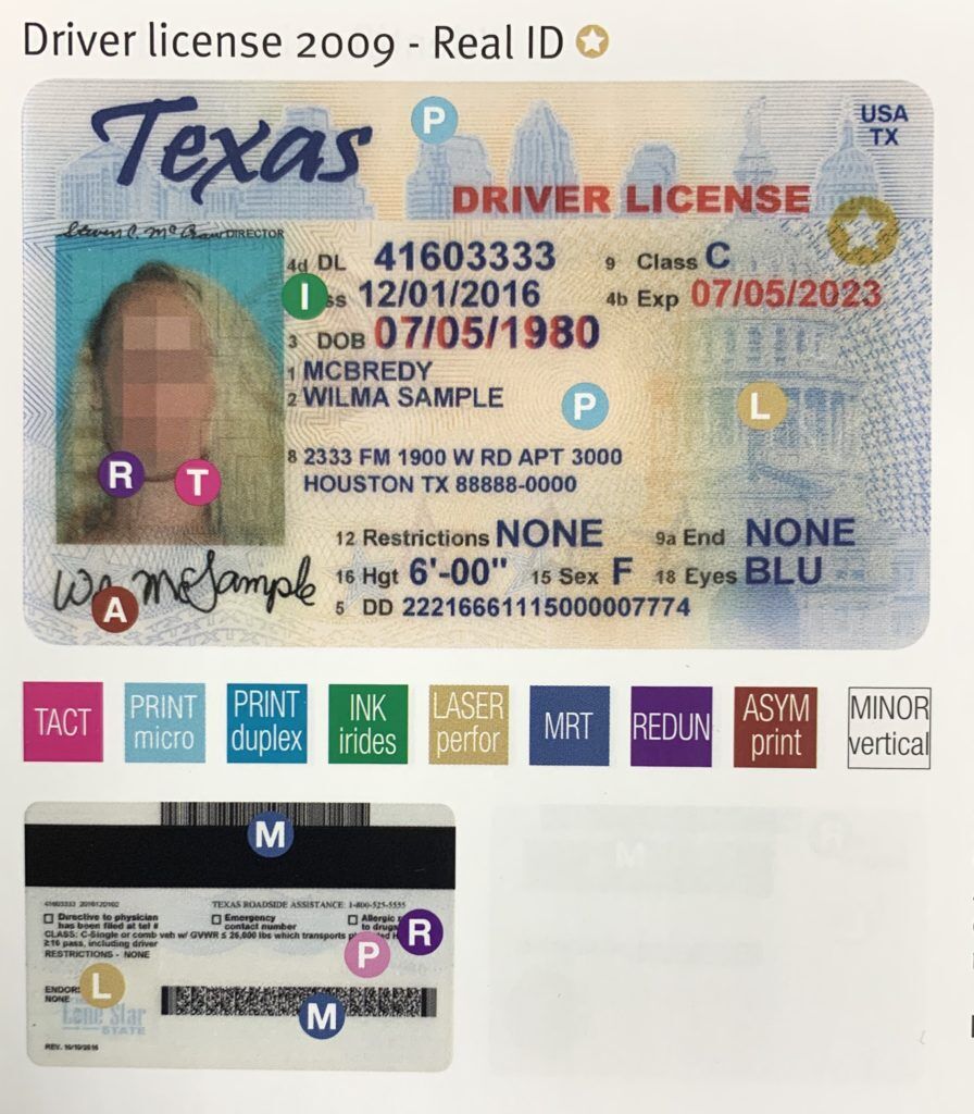 texas fake id vs real