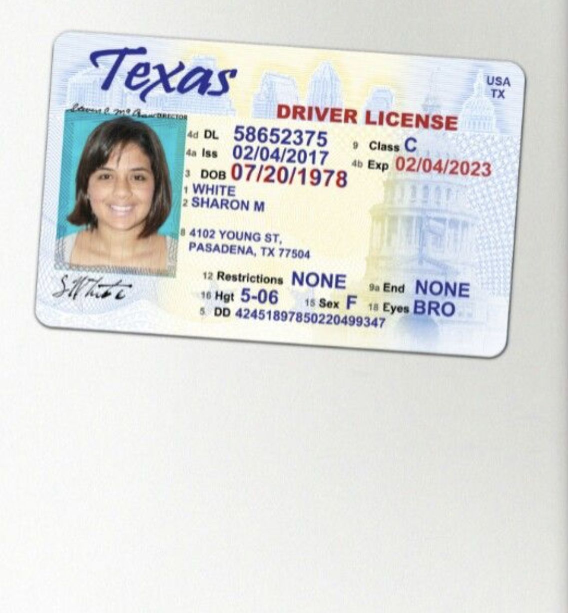 texas fake id vs real