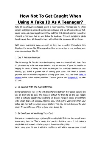 tips for a fake id